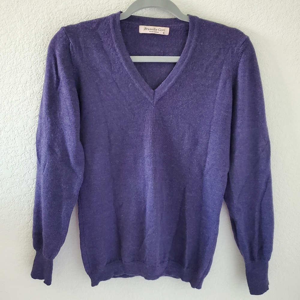 Brunella Gori merino wool v neck sweater